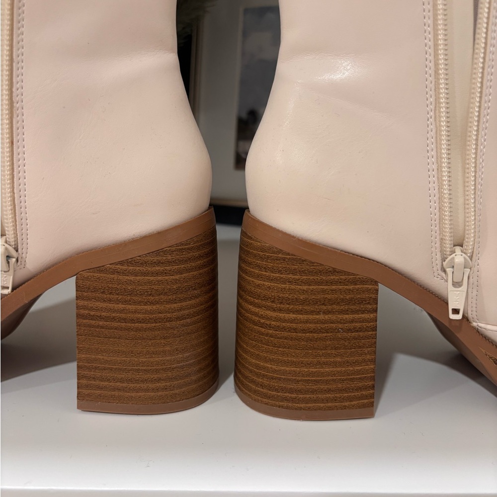 a new day Cream Mid-Calf Block Heel Boots with Side Zip - Picture 6 of 6